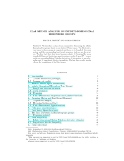 HEAT KERNEL ANALYSIS ON INFINITE