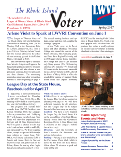 Spring 2017 - Rhode Island League of Women Voters