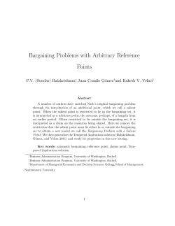 Bargaining Problems with Arbitrary Reference Points