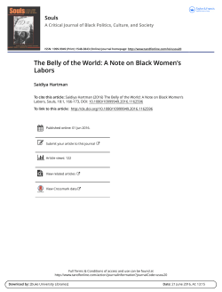 The Belly of the World: A Note on Black Women`s Labors
