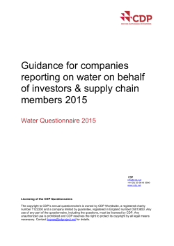 Guidance for companies reporting on water on behalf of