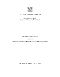 Constitutionalism of Inverse Hierarchy: the Case of the European