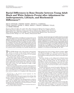 Racial Differences in Bone Density between Young Adult Black and