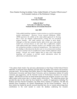 Does Student Sorting Invalidate Value