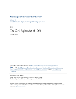 The Civil Rights Act of 1964 - Washington University Open Scholarship