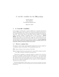 A `real life` workflow for the TR8 package