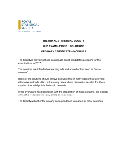 Solutions - Royal Statistical Society