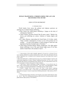 HUMAN TRAFFICKING: UNDERSTANDING THE LAW