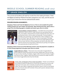 middle school summer reading 2016-2017