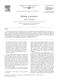 Birthing in prehistory - KSU Faculty Member websites