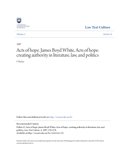 Acts of hope. James Boyd White, Acts of hope