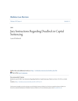 Jury Instructions Regarding Deadlock in Capital Sentencing