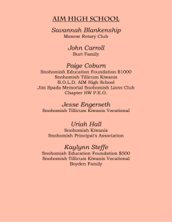 2016 Scholarship Recipient List - Snohomish Education Foundation