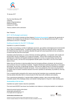 2017-18 Pre Budget submission