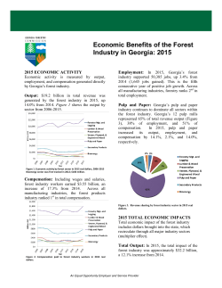Economic Benefits of the Forest Industry in Georgia: 2015