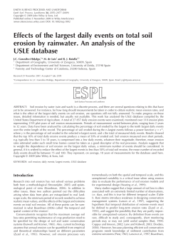 Effects of the largest daily events on total soil erosion by