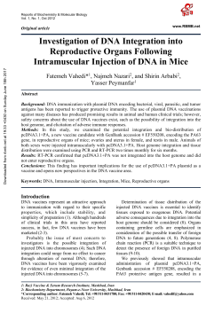 Investigation of DNA Integration into Reproductive Organs Following