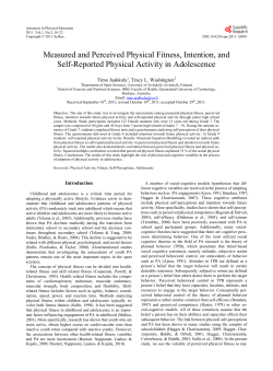 Measured and Perceived Physical Fitness, Intention, and Self