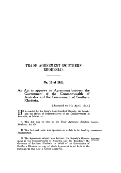 TRADE AGREEMENT (SOUTHERN RHODESIA).