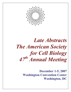 2007 ASCB Late Abstracts