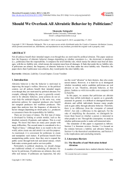 Should We Overlook All Altruistic Behavior by Politicians?