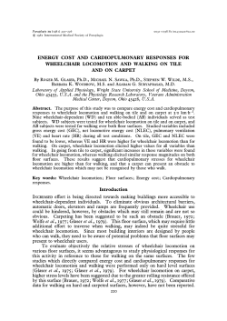 Energy cost and cardiopulmonary responses for wheelchair