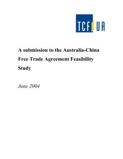 A submission to the Australia-China Free Trade Agreement