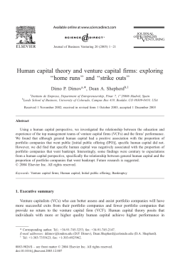 Human capital theory and venture capital firms: exploring ``home