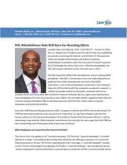 DOL Whistleblower Rule Will Have Far