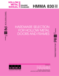 HMMA 830 - National Association of Architectural Metal Manufacturers