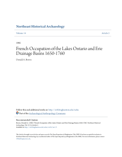 French Occupation of the Lakes Ontario and Erie