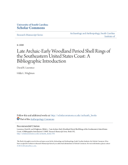 Late Archaic-Early Woodland Period Shell Rings