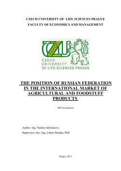 The position of Russian Federation in international market of