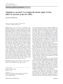 Adapting to succeed? Leveraging the brand equity of best sellers to