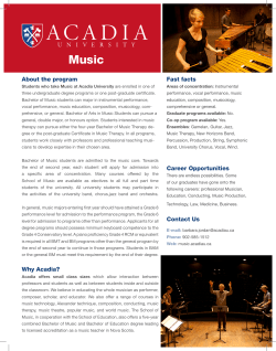 About the program Why Acadia? Fast facts Contact Us Career