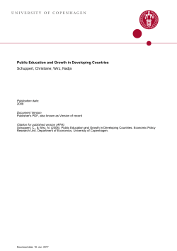 Public Education and Growth in Developing Countries