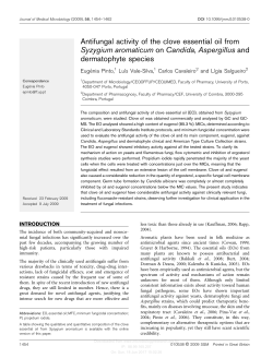 Antifungal activity of the clove essential oil from Syzygium