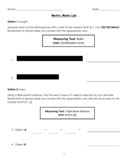 Measuring Tool: Ruler Unit: Centimeters (cm) - Hewlett