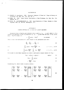 Curve Fitting by Method of Least Squares, Appendix I
