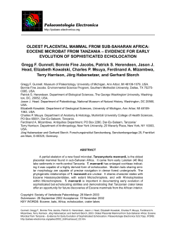 OLDEST PLACENTAL MAMMAL FROM SUB