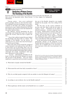 Analyzing a Primary Source: The Storming of the Bastille