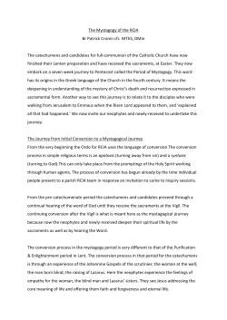 The Mystagogy of the RCIA - Catholic Archdiocese of Adelaide