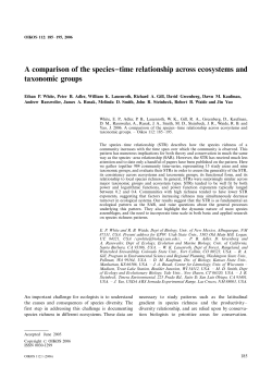A comparison of the speciesа/time relationship across