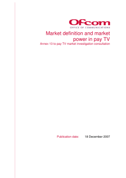 Market definition and market power in pay TV