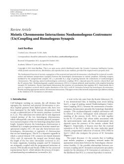 Meiotic Chromosome Interactions: Nonhomologous Centromere (Un