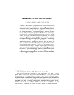 perfectly competitive innovation - David Levine`s Economic and