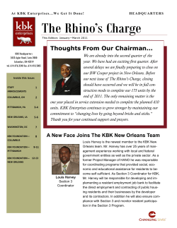 Jan &ndash; Mar 2011 - KBK Enterprises