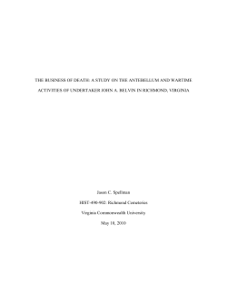 THE BUSINESS OF DEATH: A STUDY ON THE ANTEBELLUM AND