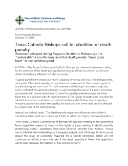 The Texas Catholic Conference of Bishops wi