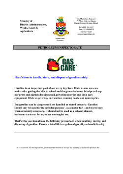 PETROLEUM INSPECTORATE Here`s how to handle, store, and